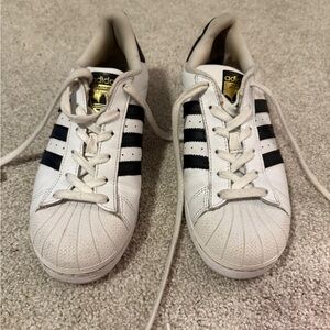 Adidas White and Black Superstar Sneakers Iconic Design
